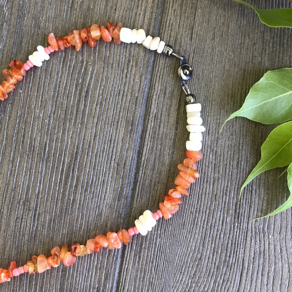 🍋🌿Handmade Blown Glass Rock Necklace🌿🍋 - Picture 5 of 7